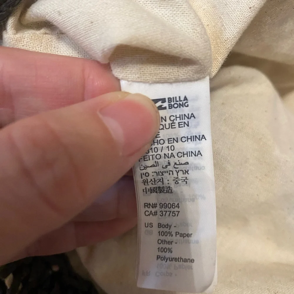 Billabong Black and Tan Circular Tote Bag - Picture 4 of 5